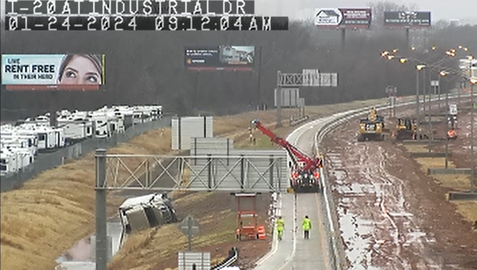 Truck crash I-20 Louisiana