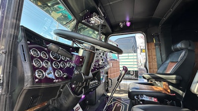 Interior of Conrad Shada's 2020 Peterbilt 389