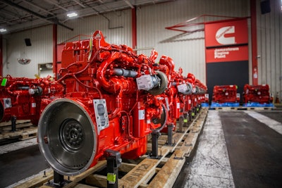 Cummins engines on an assembly line