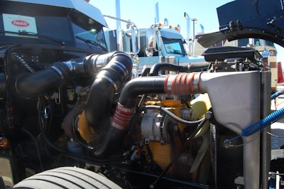 The Peterbilt's Caterpillar B model engine with plenty in the way of customization