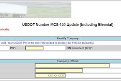 FMCSA shared this image of the problem module on the web page the email linked to, crafted to look official.