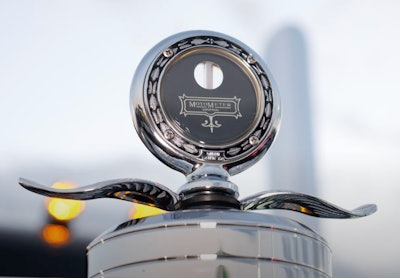 Hood ornament on Robert Burleson's 2019 Peterbilt 389