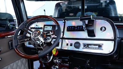 Dash of Scott Carder's Peterbilt tritoon boat