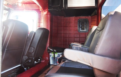 View into the 'sleeper' and its custom seats for the kids