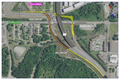 Georgia Ports Authority Ocean Terminal truck overpass map