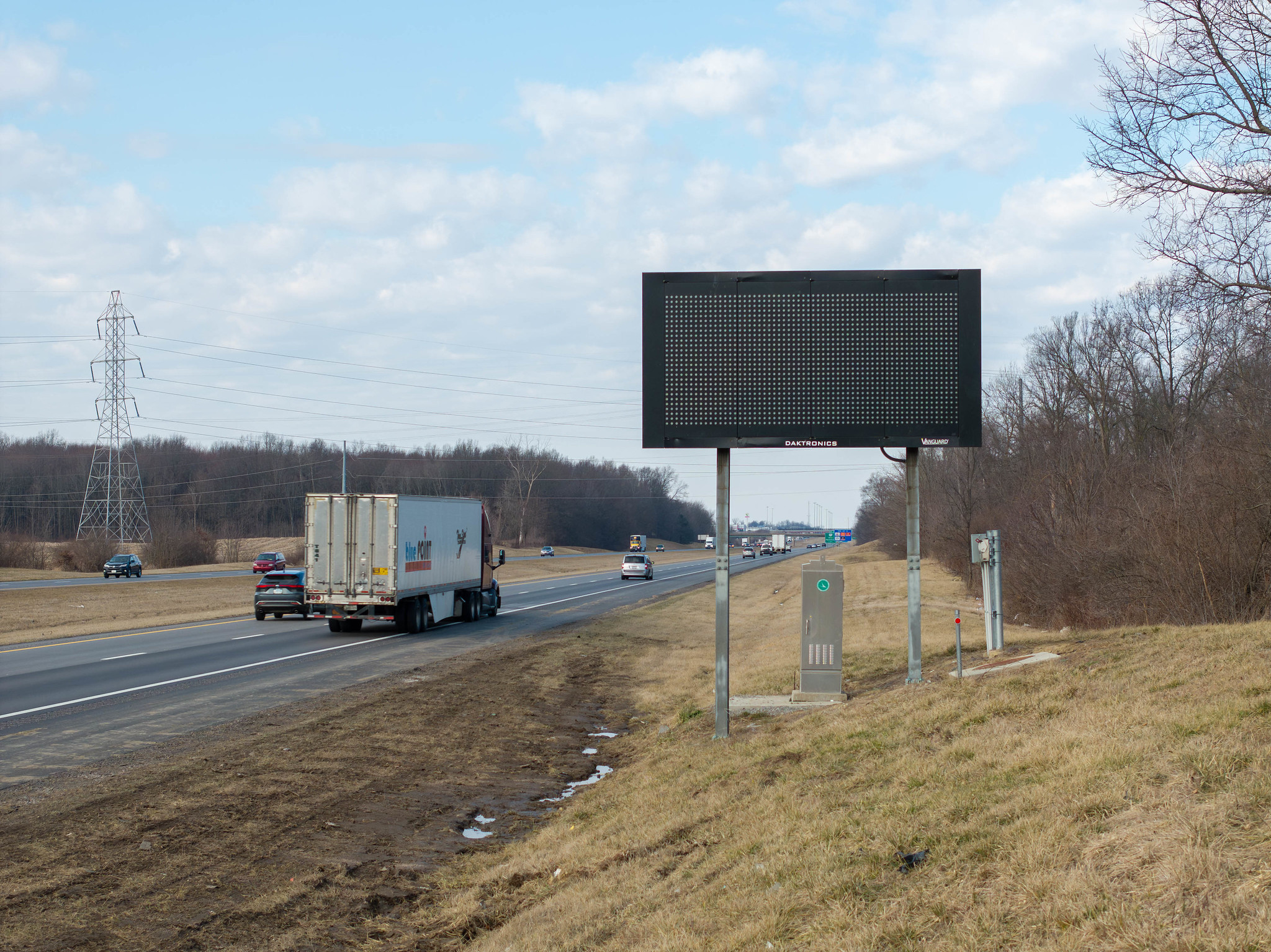 Ohio traffic slow-down sign