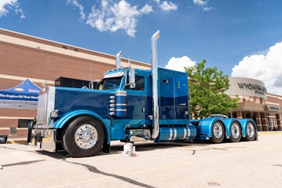 This 2007 Peterbilt 379 EXHD, owned by Truett and Crystal Novosad with Texas-based Equipment Express, captured Best of Show honors at 2023 Shell Rotella SuperRigs in Gillette, Wyoming.