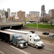 trucks on highway in Detroit