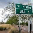 USA-Mexico border sign