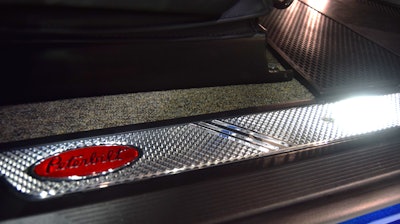 This threshold just inside the frame of the door is part of the interior enhancement as well.