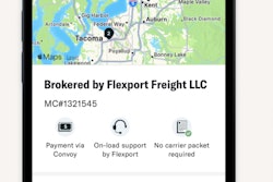 Screengrab from Flexport's new Convoy.com site showing Flexport Freight load in app