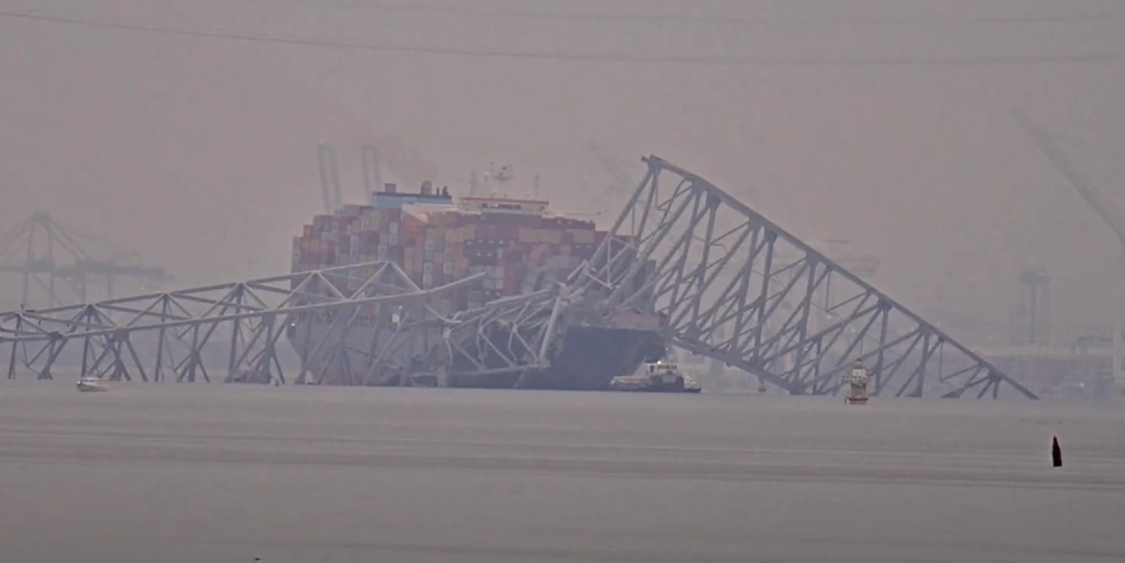 Screenshot from live stream of Baltimore shipping channel