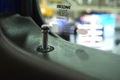 Shiny chrome door lock