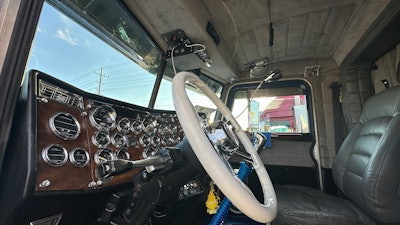 Interior of James Frenya's 1995 Peterbilt 379