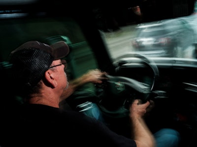 Will Cook behind the wheel