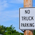 No truck parking sign