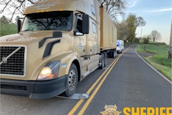 Overweight truck on mobile scales in Oregon