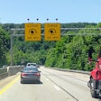 truck headed toward sharp curve