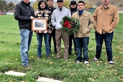 Dave Dein of Patterson High School with students during Wreaths Across America