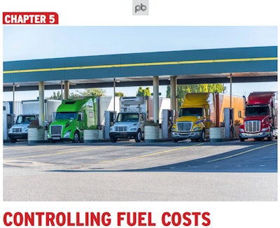 semis at fuel station