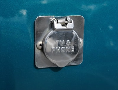 TV & Phone hookup on the side of Marcus Sommers' sleeper