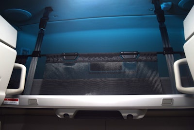 Upper bunk and storage in Volvo VNL sleeper