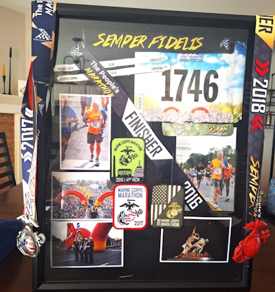 Junto's board showing some of the races he's run