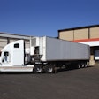 Reefer truck backing to dock