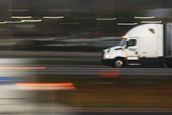 Speed Motion Blur Night Truck On Highway