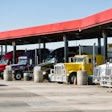 trucks at fuel island