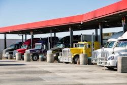 trucks at fuel island