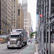 Truck parked on 7th Ave. in NYC, early morn