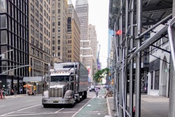 Truck parked on 7th Ave. in NYC, early morn