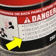 Carbon monoxide warning on bottle of butane