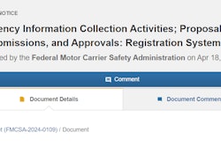 In the two months the comment period on FMCSA's registration overhaul was open, just four comments were filed. The agency noted in its recent public session, however, that it welcomed ongoing feedback directly via the NewRegSys@dot.gov email address.