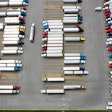 truck stop parking lot aerial