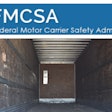 empty trailer truck with fmcsa federal motor carrier safety administration text