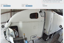 Detail of arrival event, scanning for damage on truck sleeper