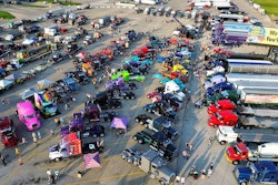 Aerial shot of the 2024 Walcott Truckers Jamboree