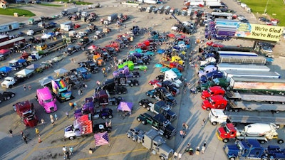 Aerial shot of the 2024 Walcott Truckers Jamboree