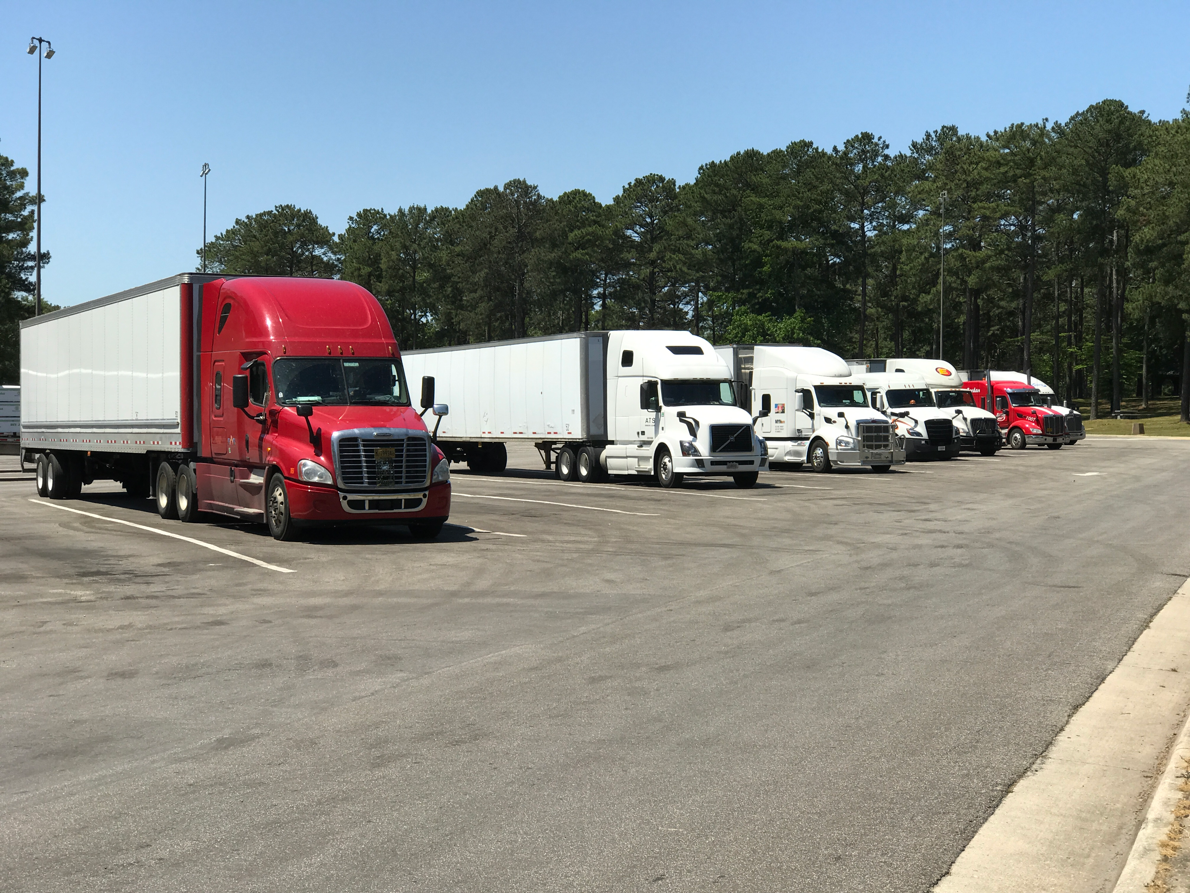 Truck parking at rest area