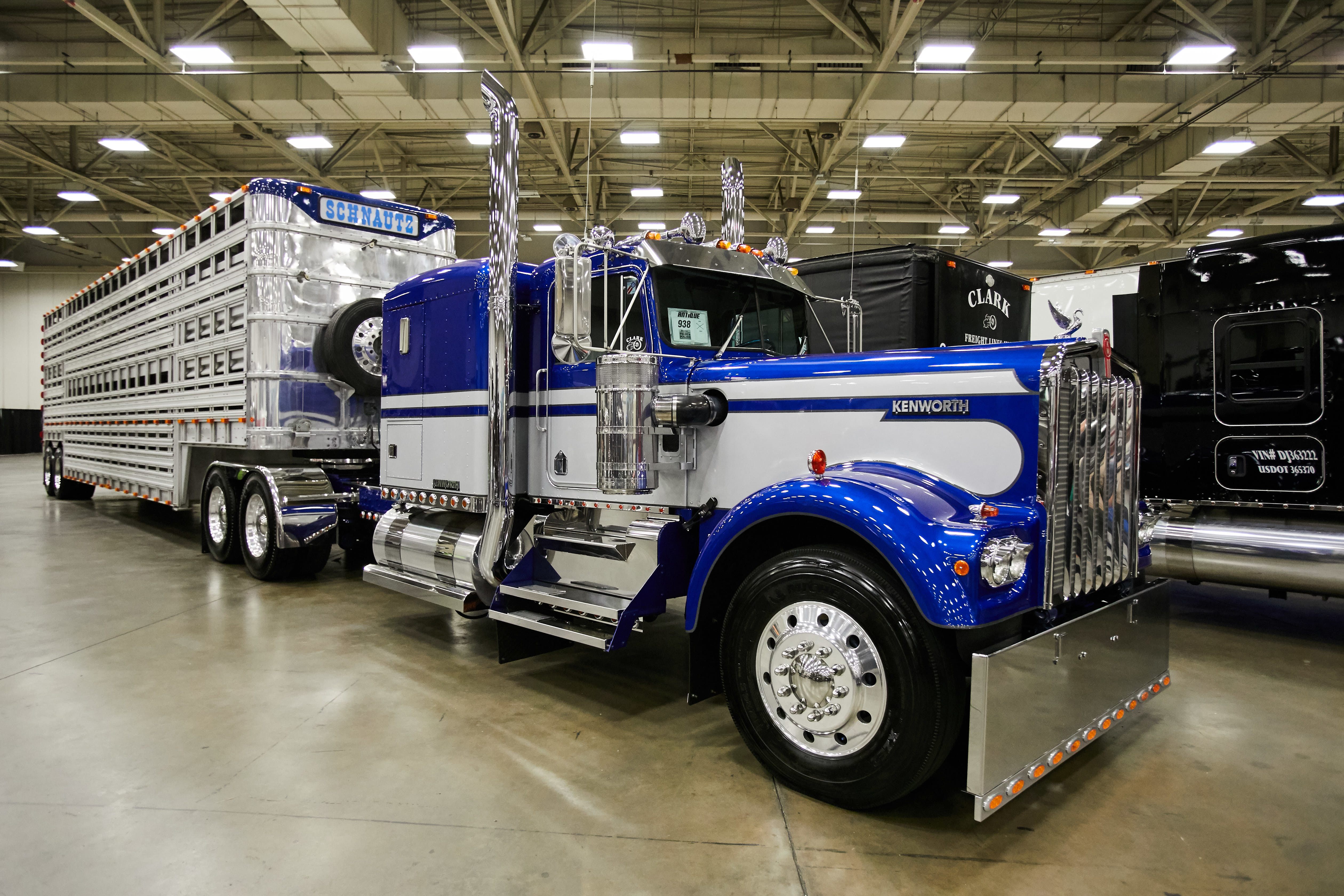 David Schnautz's 1981 Kenworth W900A and 1982 Wilson livestock hauler