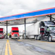 trucks at fuel island