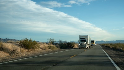 Truck on California highway