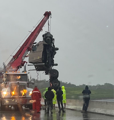 The wreckage of the truck was pulled from the bypass canal near Tampa on I-75.