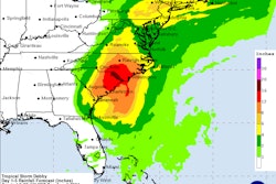 Tropical Storm Debby rainfall projection