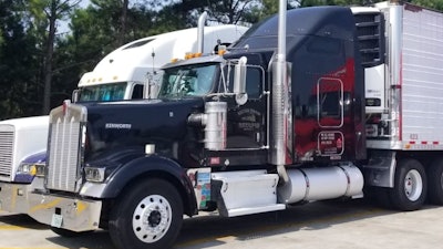 Owner-operator Terence Charles said 17 of the 18 tires on his 2006 Kenworth W900 and 2018 Great Dane reefer were punctured in the early morning hours Tuesday, Oct. 24, in Lake Park, Georgia.