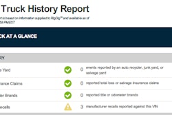 RigDig Truck History Report 'Vital History' Section