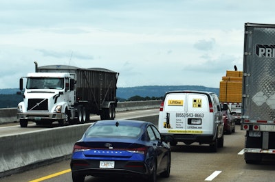 Traffic backed up on bridge