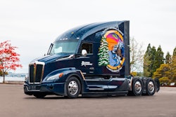 Kenworth T680 being used to transport 2024 U.S. Capitol Christmas Tree